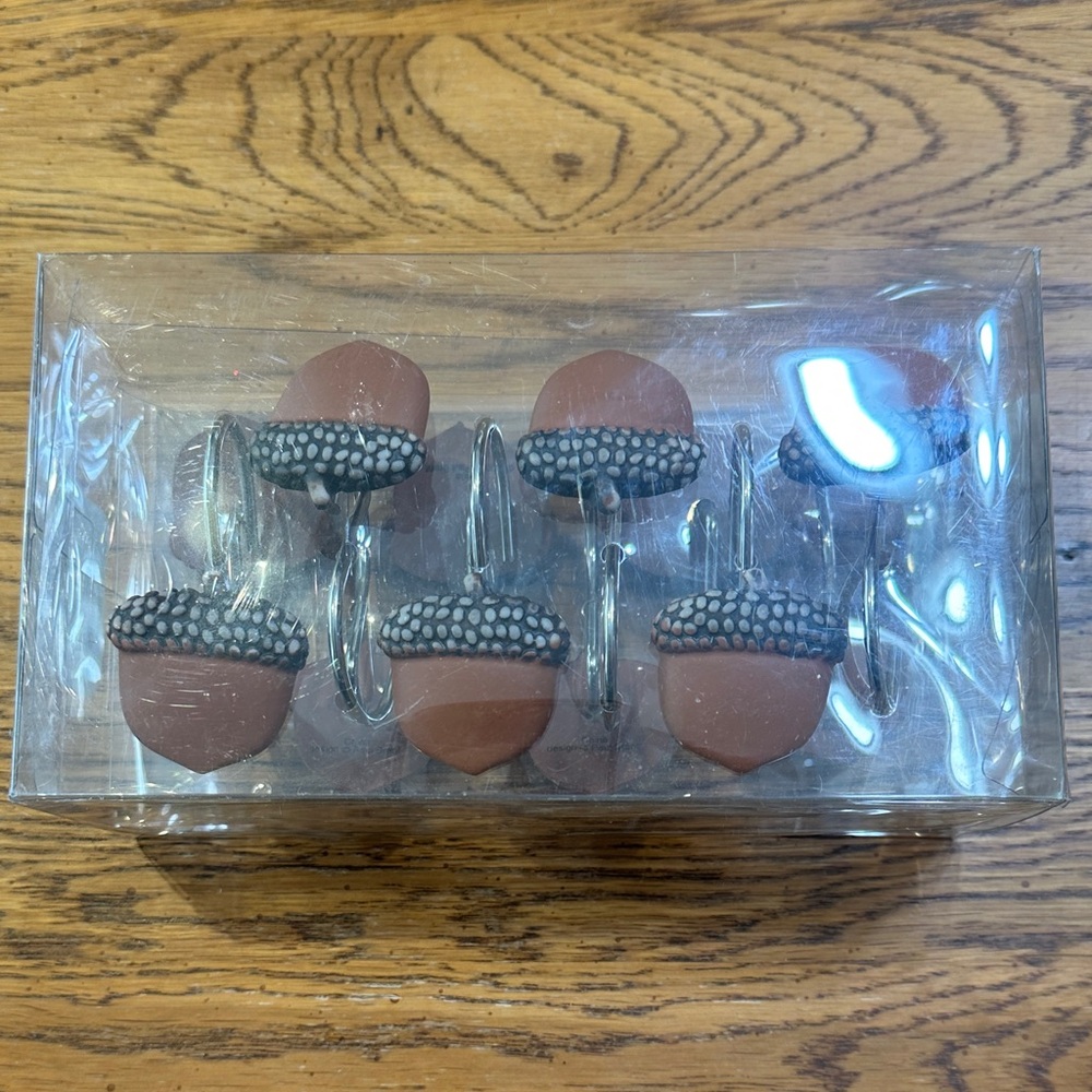 Mainstays Brown and Silver Shower Curtain Hooks